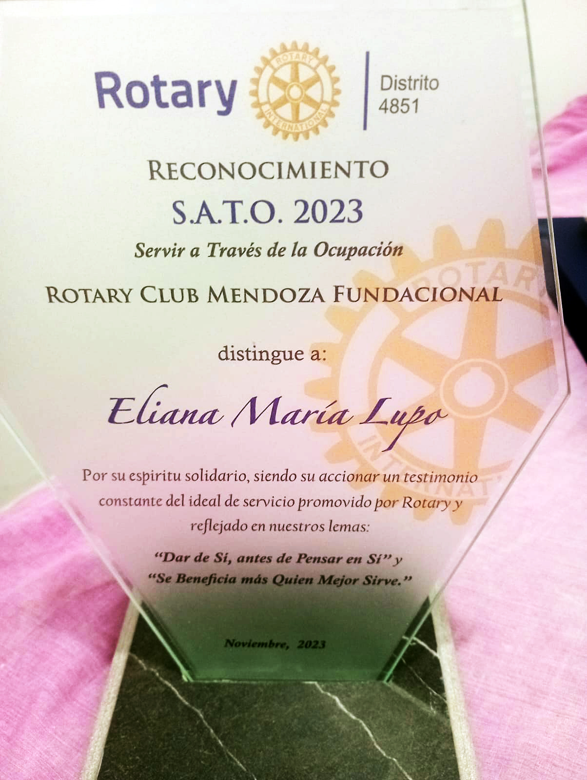 Mendoza: Premio SATO a la Hna. M. Eliana Lupo